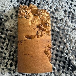 Handcrafted Michael Elkan signed Maple Burl Wood Natural Edge Trinket Box